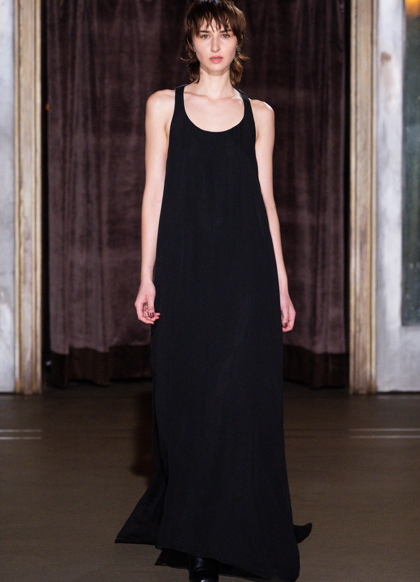 Chiffon Maxi Dress in Black MONSE Chiffon Maxi Dress in Black MONSE