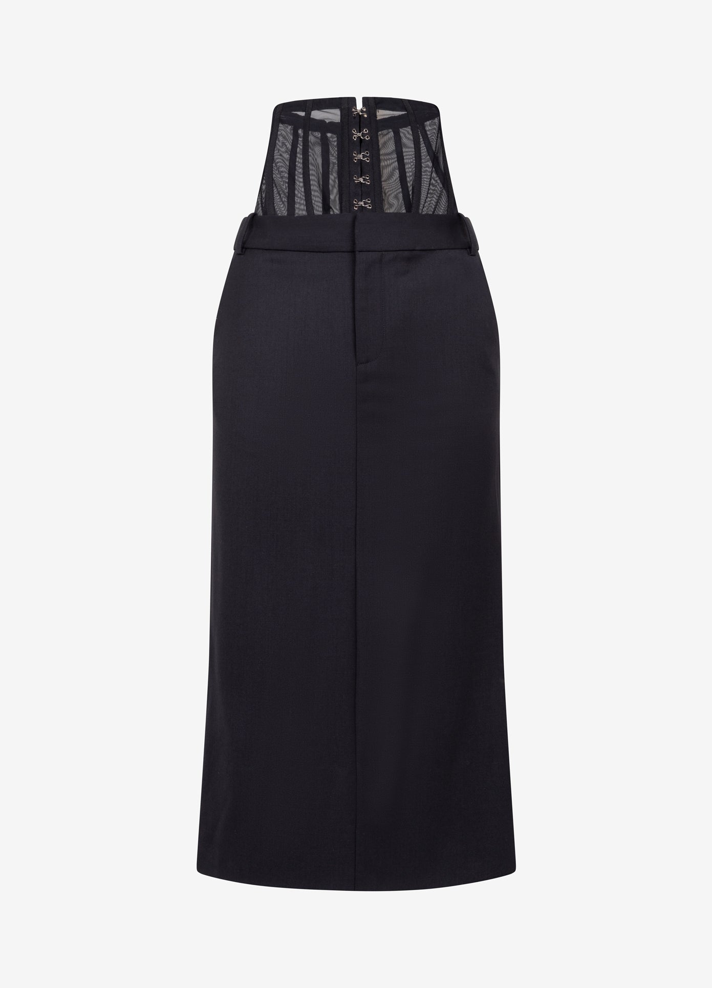 MONSE Corset Pencil Skirt in black flat front