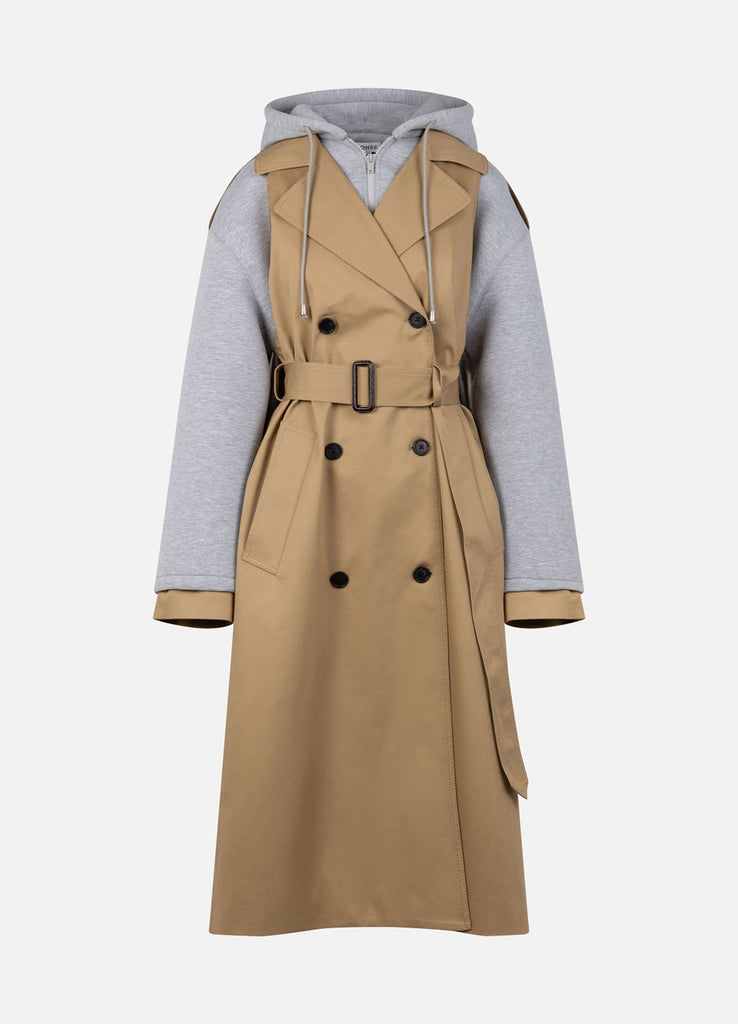Deconstructed Combo Trench Jacket in Khaki