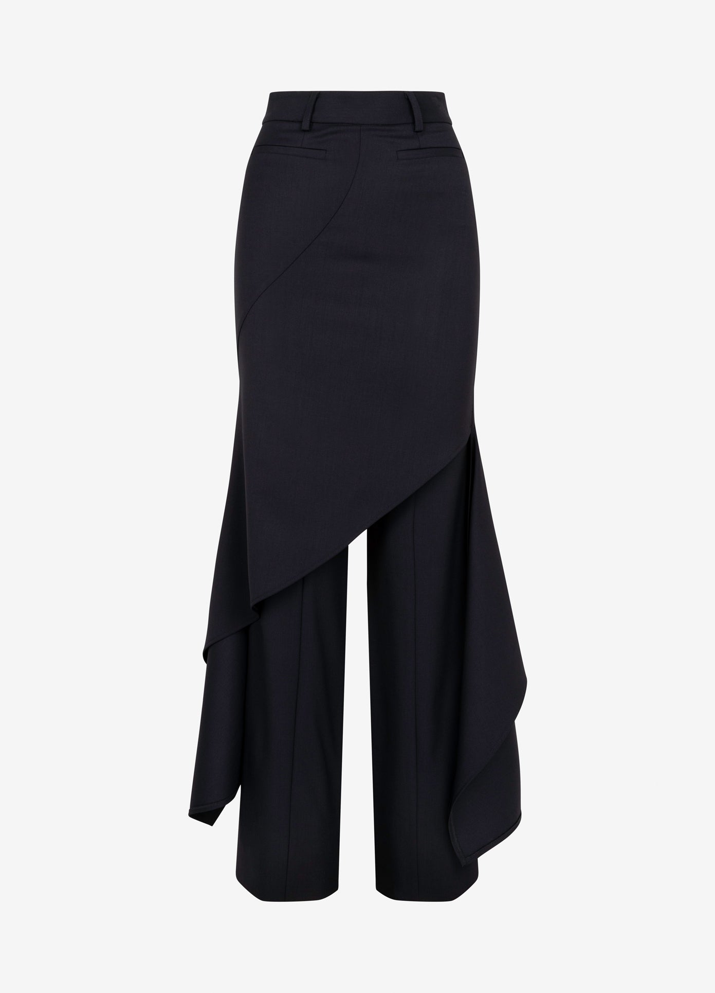 MONSE Deconstructed Tailored Skirt Trousers in black flat front