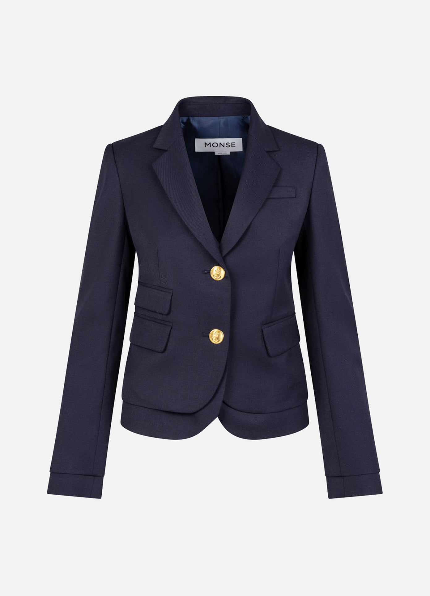 MONSE Double Layer Tailored Jacket in midnight flat front