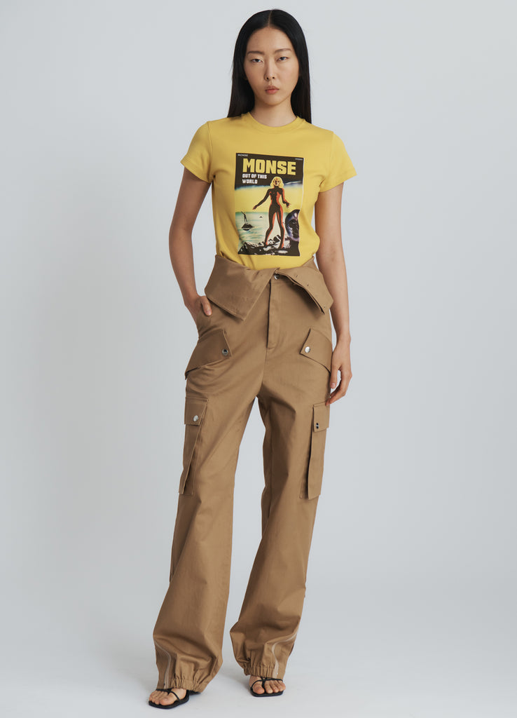 Double Waistband Cargo Pants in Beige Double Waistband Cargo Pants in Beige