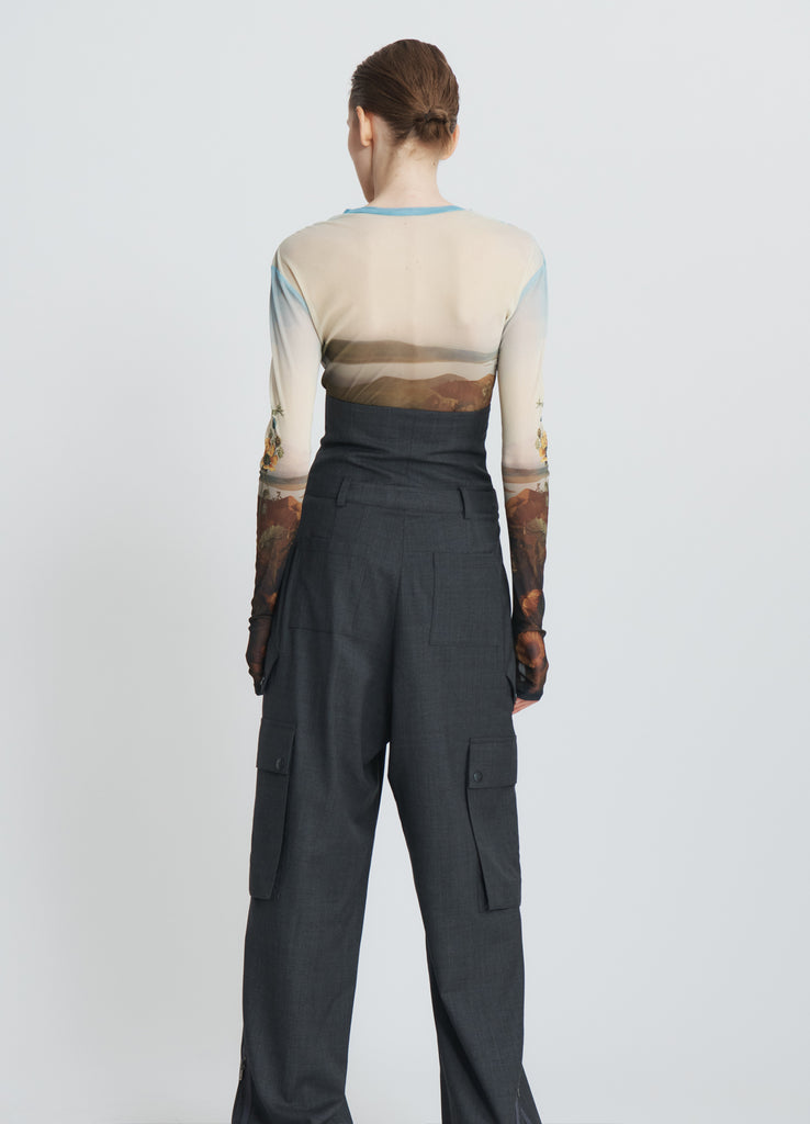 【in a row】Double nylon cargo pants double-layered-twill-nylon-