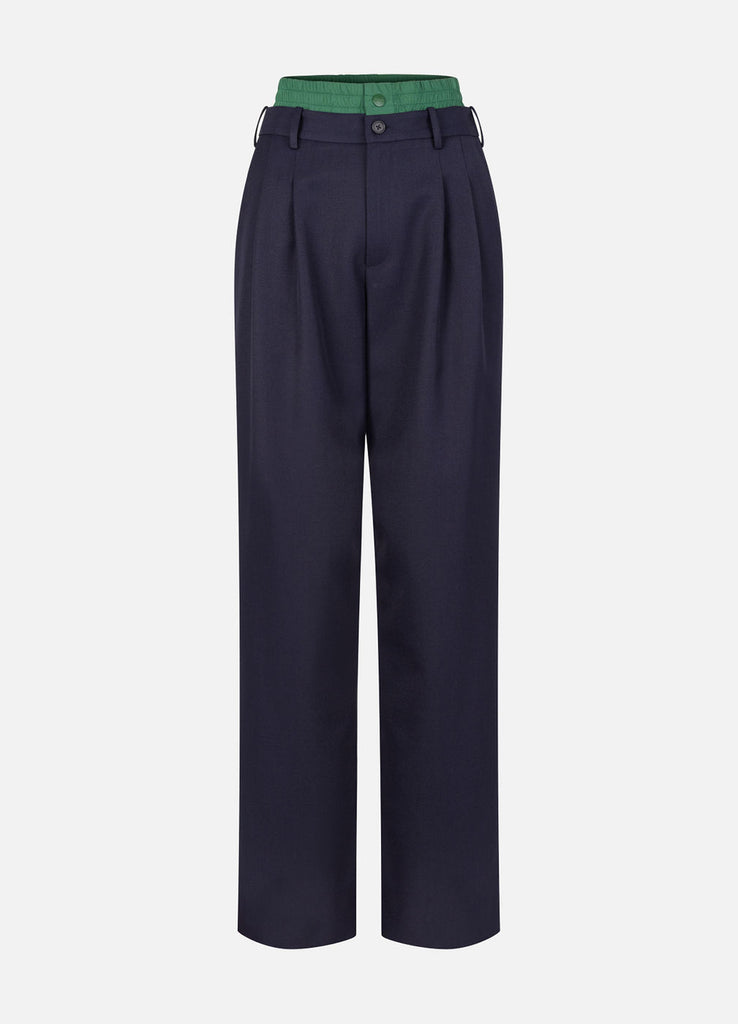 Double Waistband Trousers in Midnight