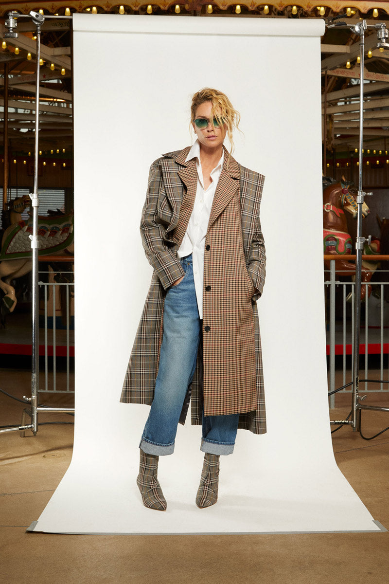 Nicki Minaj Celebrity Burberry Coat Leather Leggings Winter