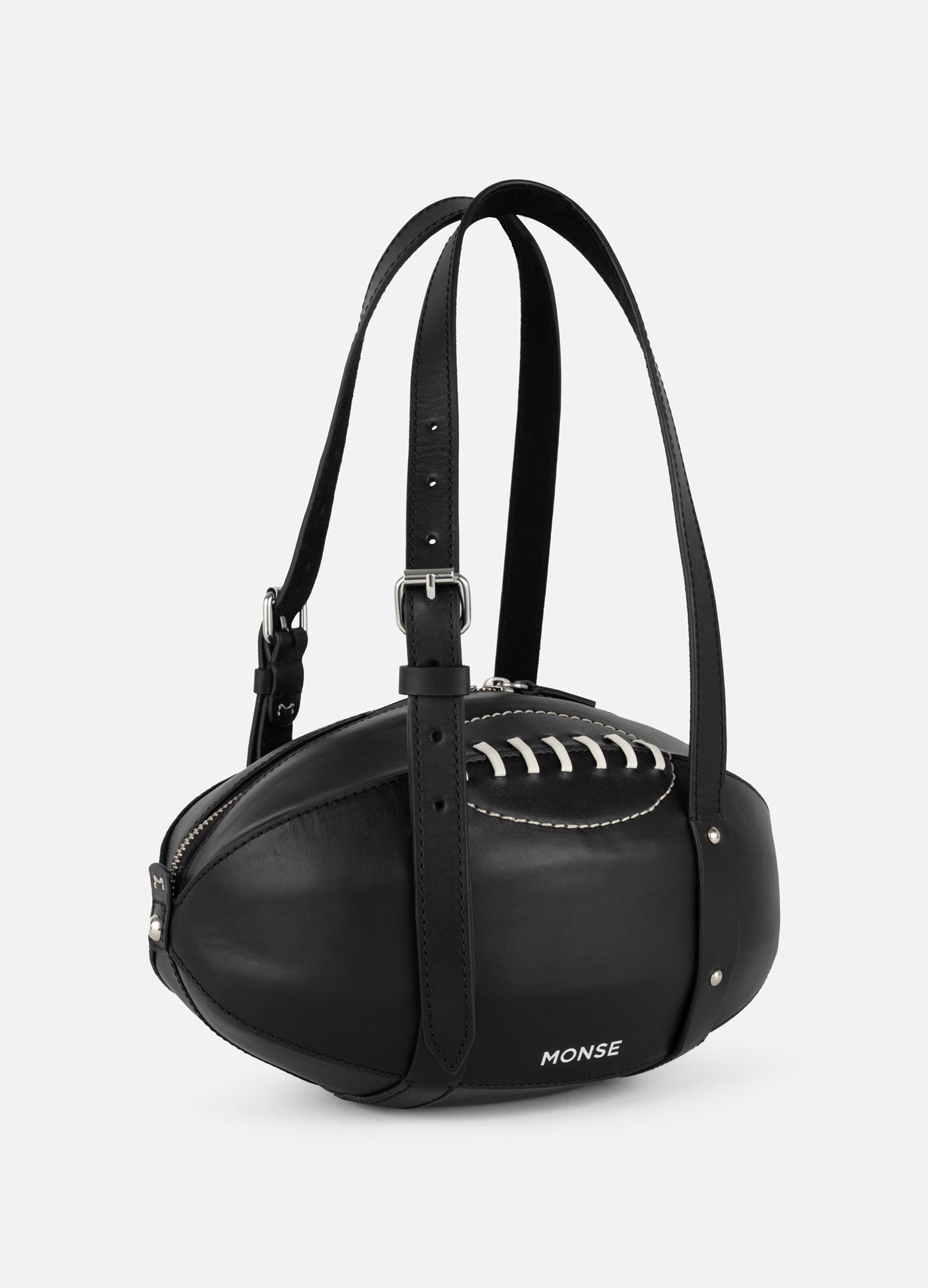 MONSE Football Bag in black vegan harness leather product image
