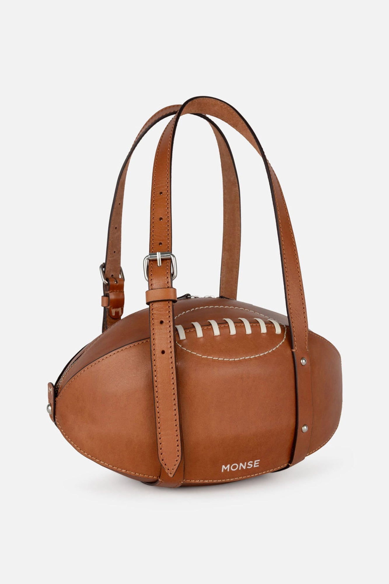 Football Shoulder Bag in Brown Cowhide Leather – MONSE