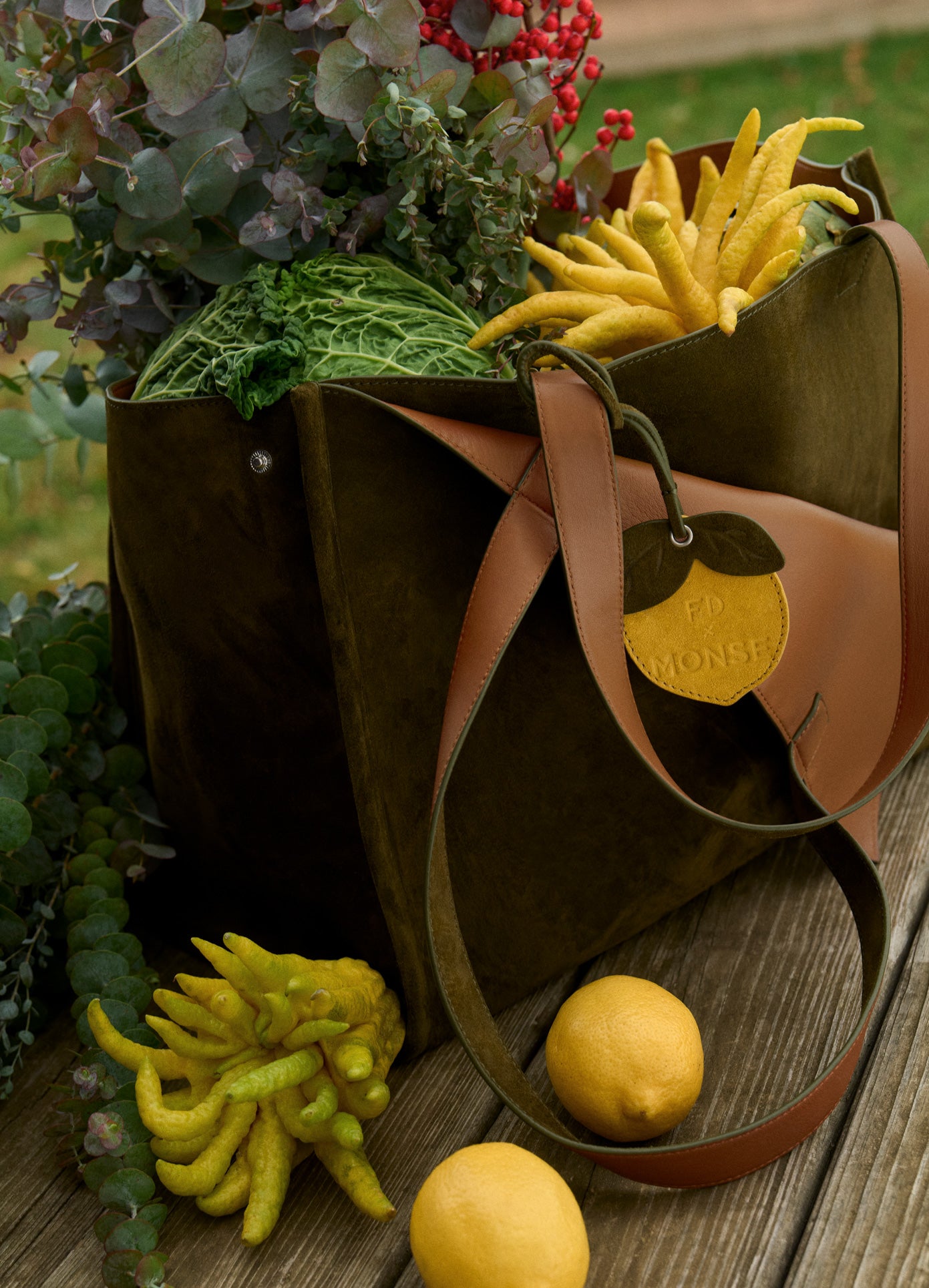 MONSE x FreshDirect collaboration on custom made tote closeup view