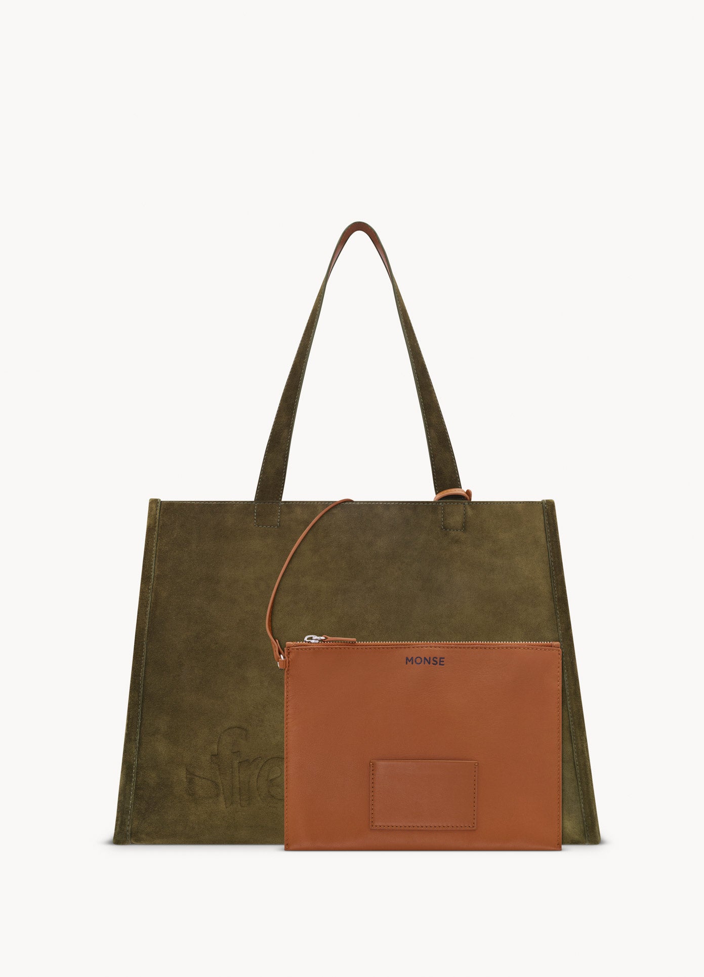 MONSE X FreshDirect Tote Bag with accompanying wallet front view