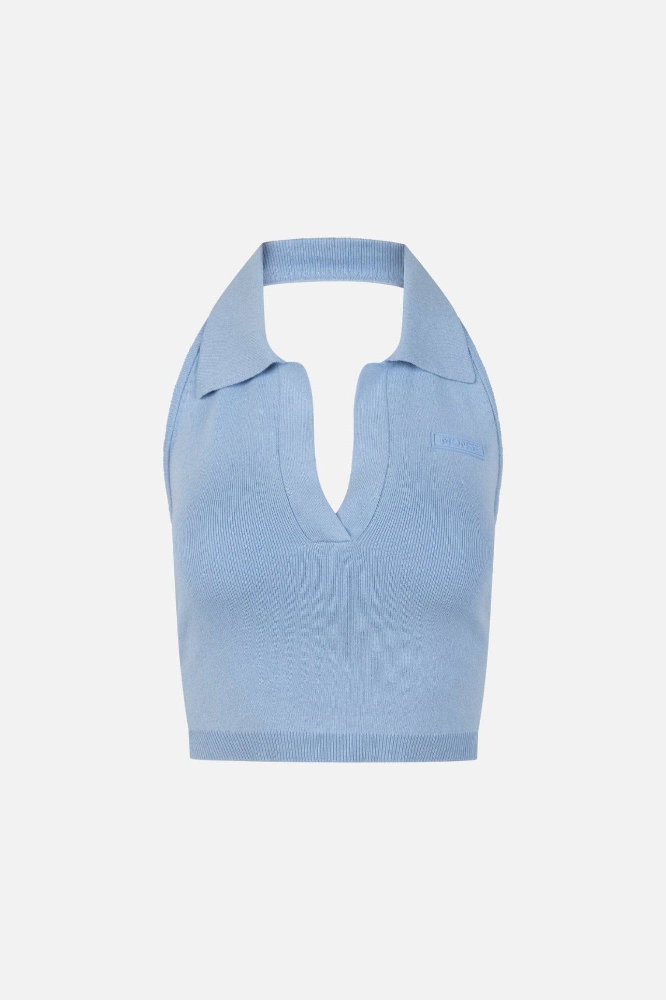 Halter Top With Leather Detail