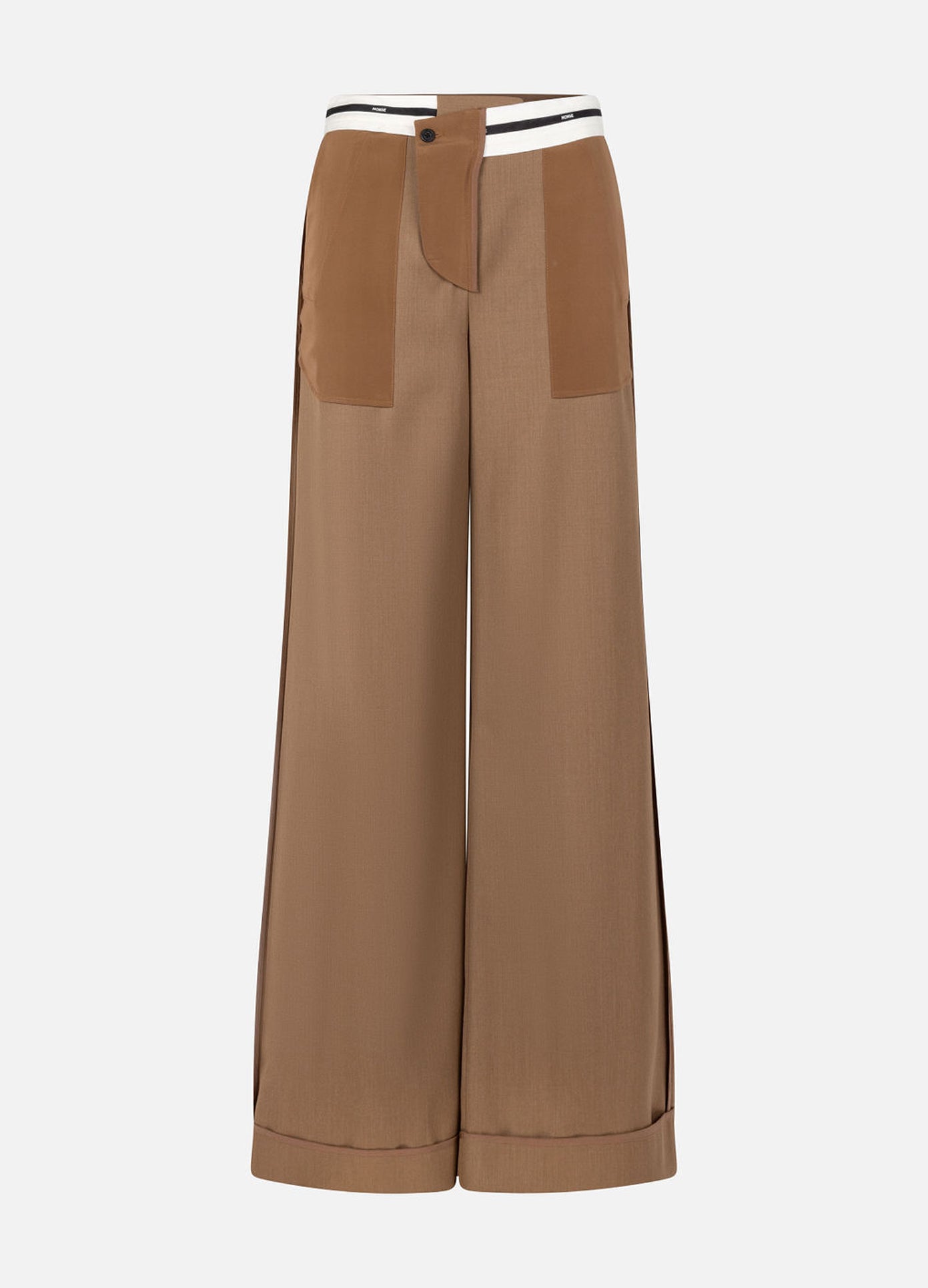 MONSE Inside Out Tailored Trousers in Beige flat front