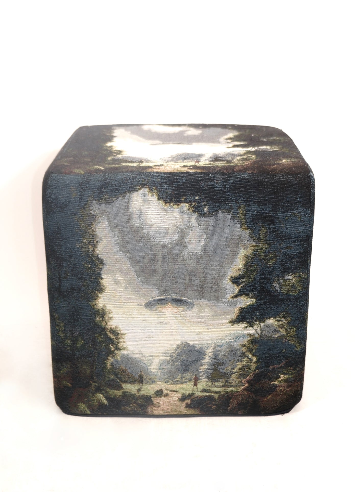 MONSE x J. Logan Home Block Ottoman in alien print multi front view