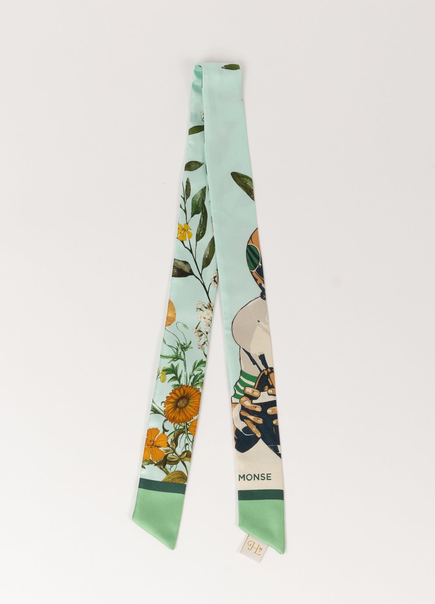 MONSE x J. Logan Home Printed Silk Scarf in green multi