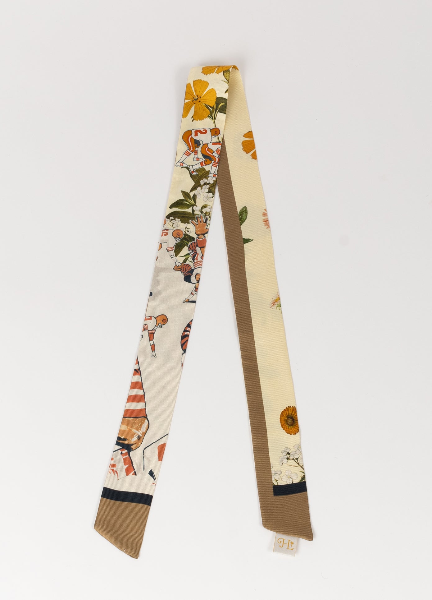 MONSE x J. Logan Home Printed Silk Scarf in yellow beige multi