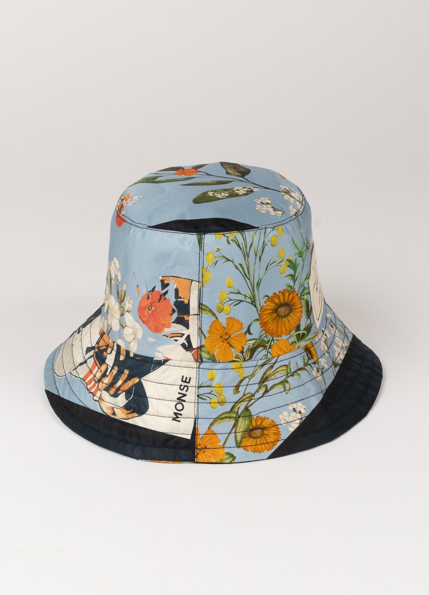 MONSE x J. Logan Home Silk Hat in blue multi right side view