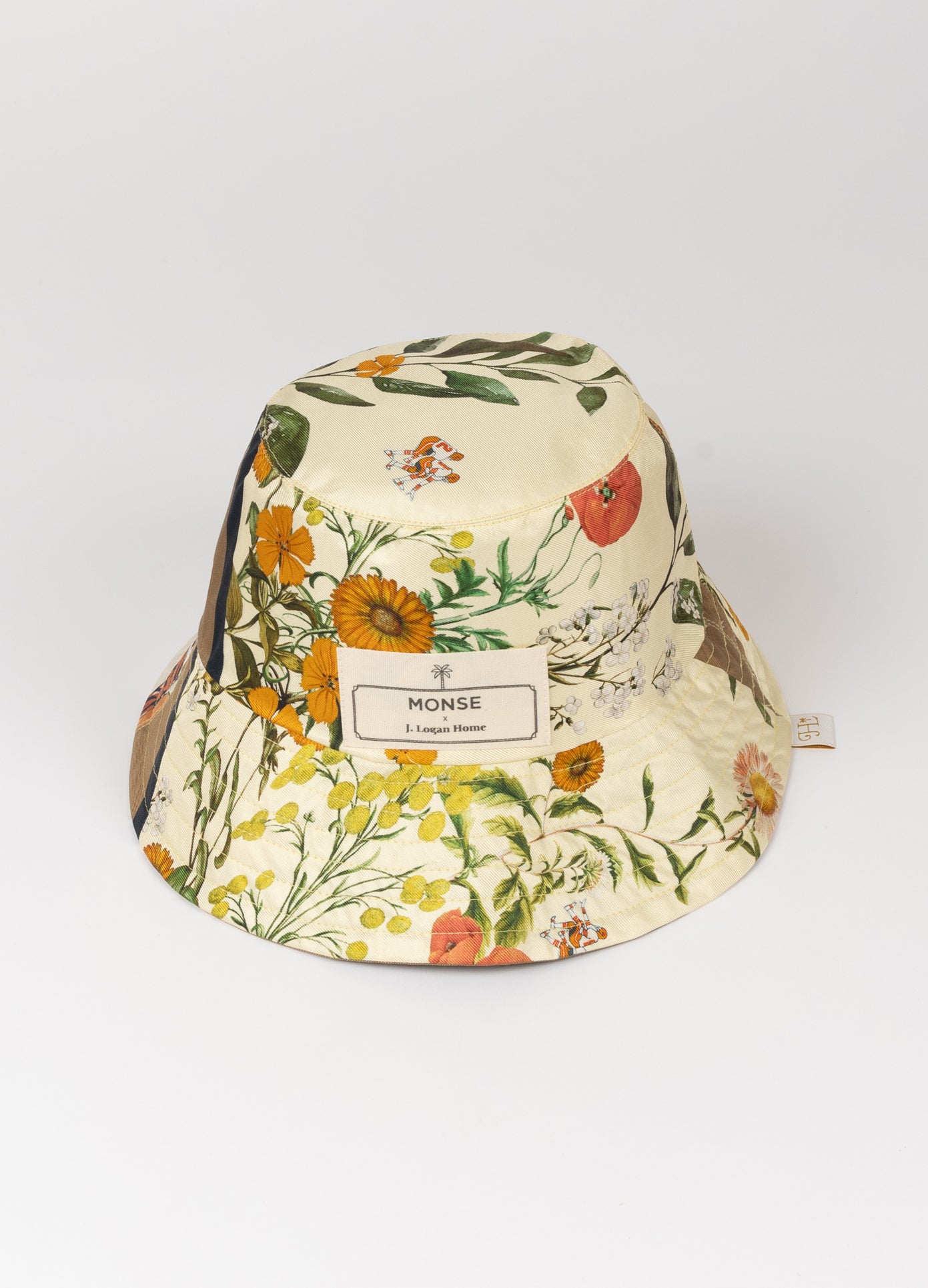 MONSE x J. Logan Home Silk Hat in yellow multi front view