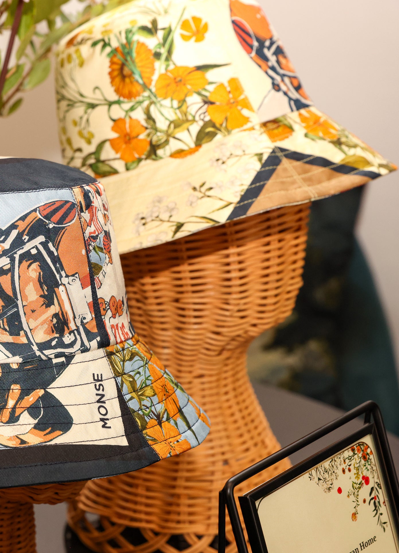 MONSE x J. Logan Home Silk Hat in yellow multi group display image