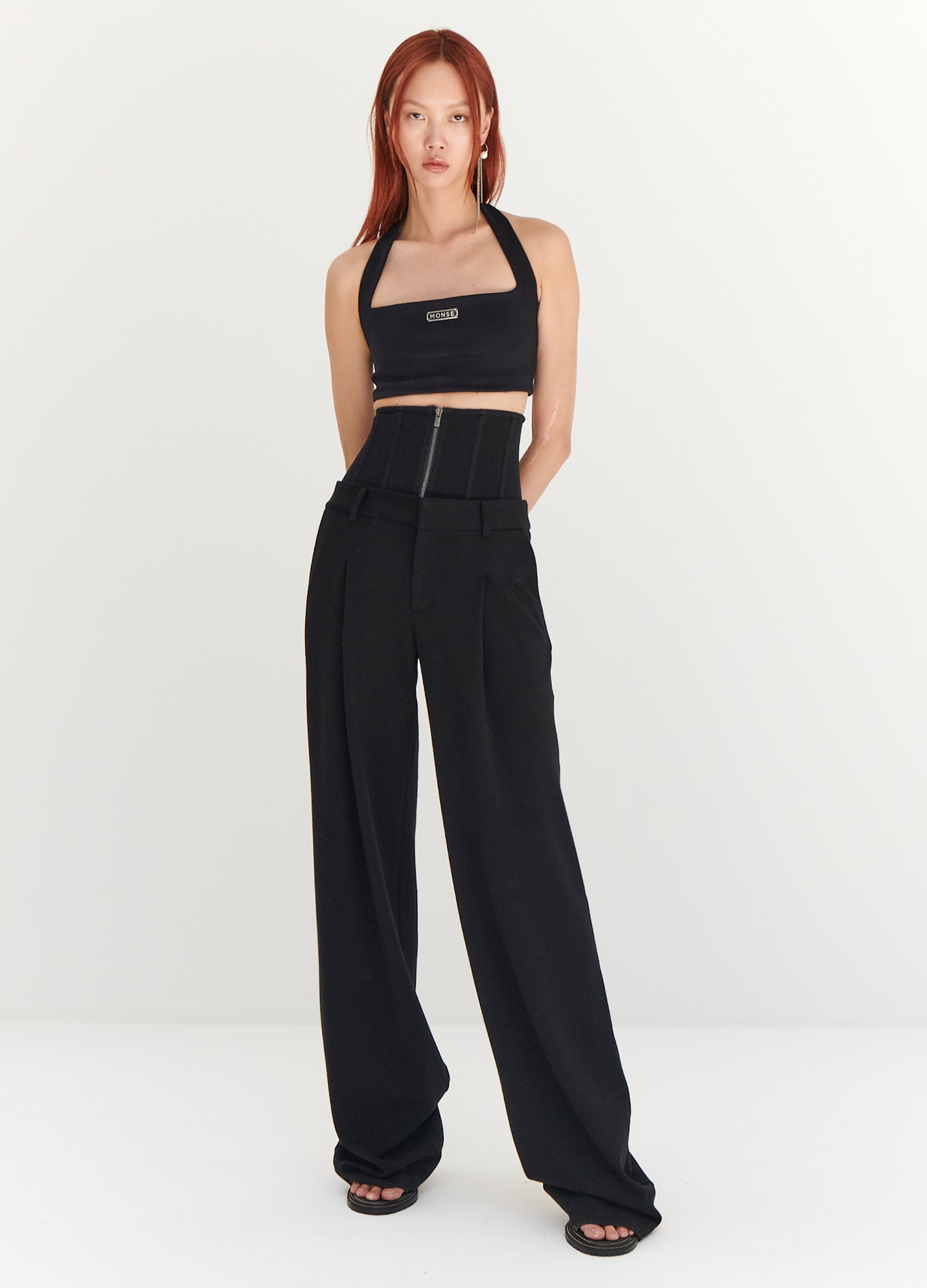 Black sales jersey trousers
