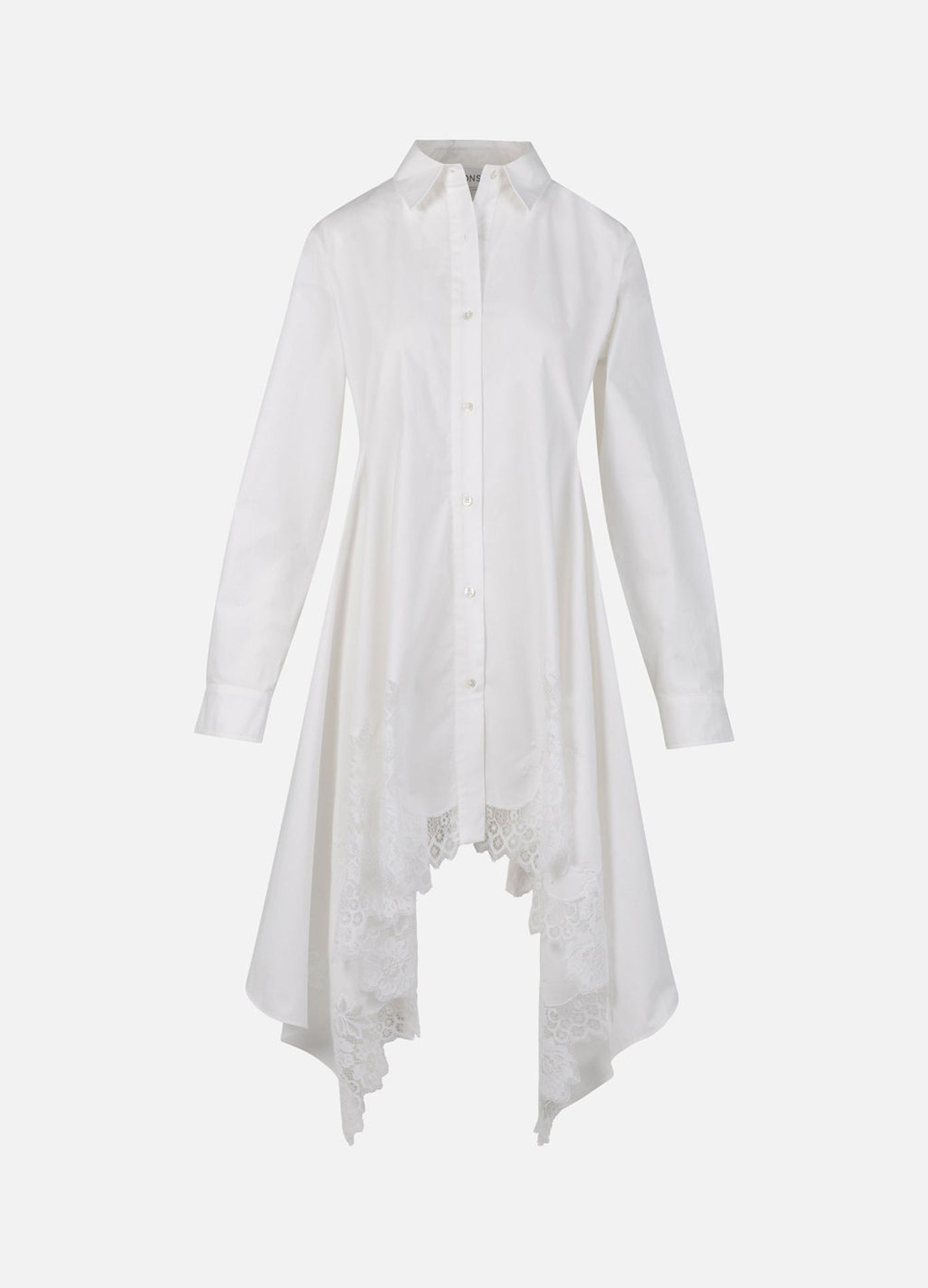 MONSE Lace Cascade Shirt in ivory flat front