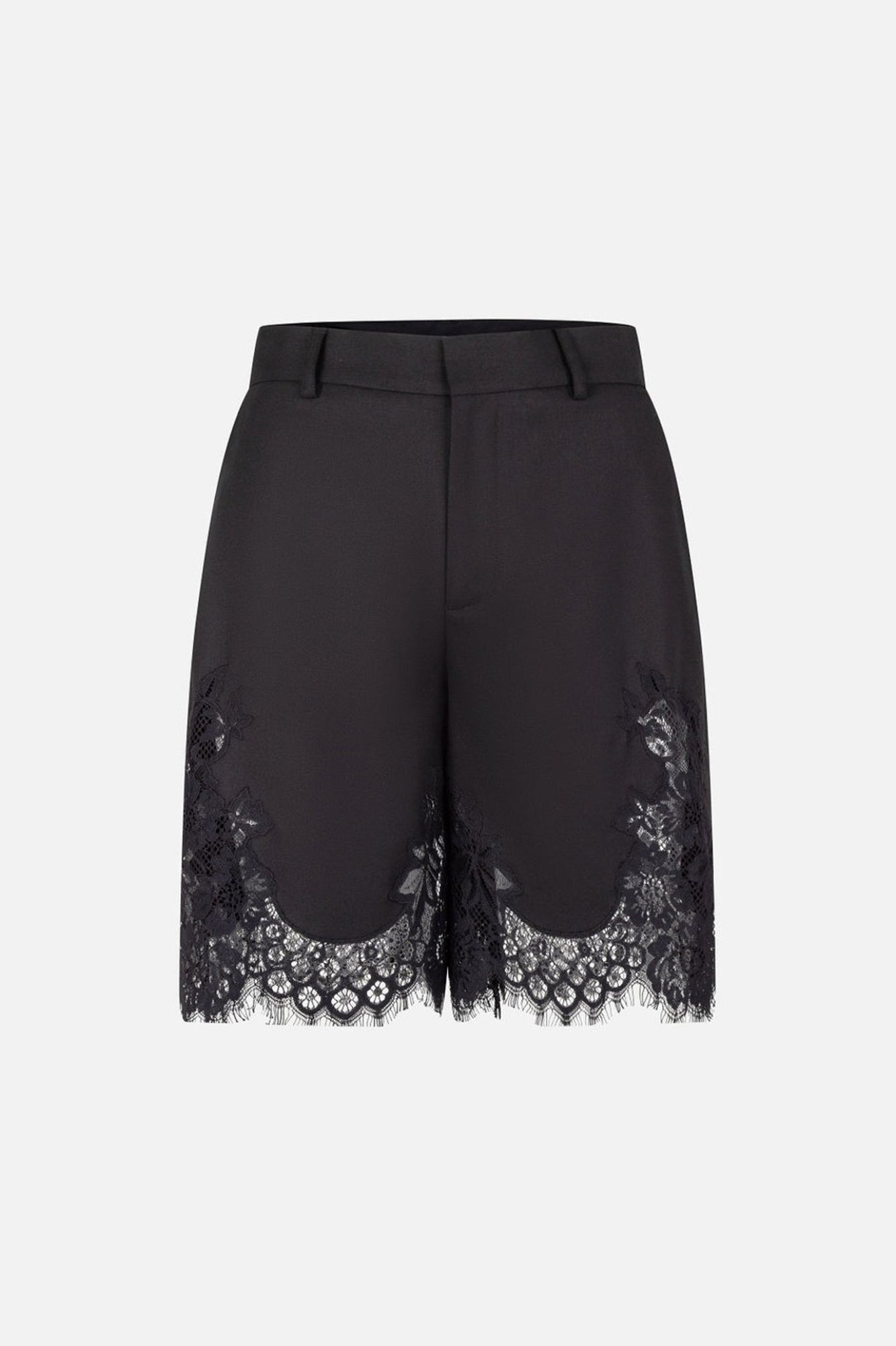 Lace Trimmed Tailored Shorts
