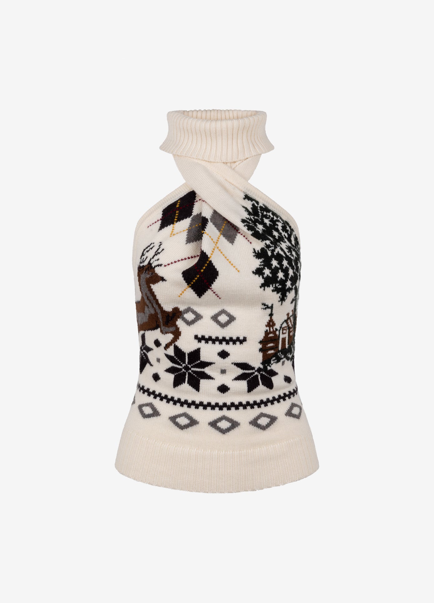 Mixed Fair Isle Halter Top