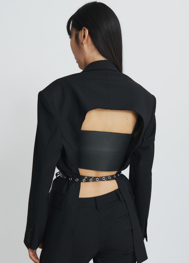 MONSE】NAVYツィード Open-Back JACKET カーディガン MONSE】NAVYツィード Open-Back JACKET カーディガン