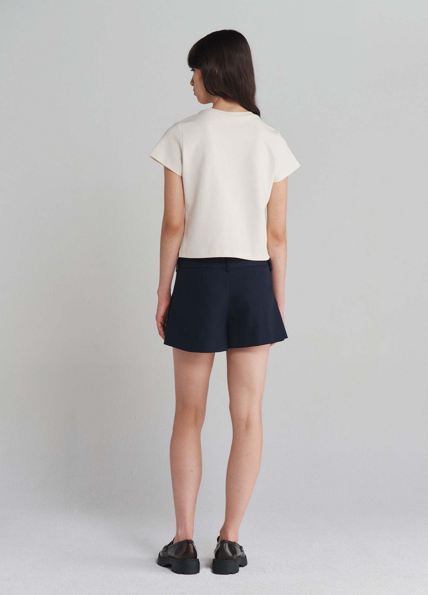 MONSE Postcard Print Tee in Ivory on model full back view