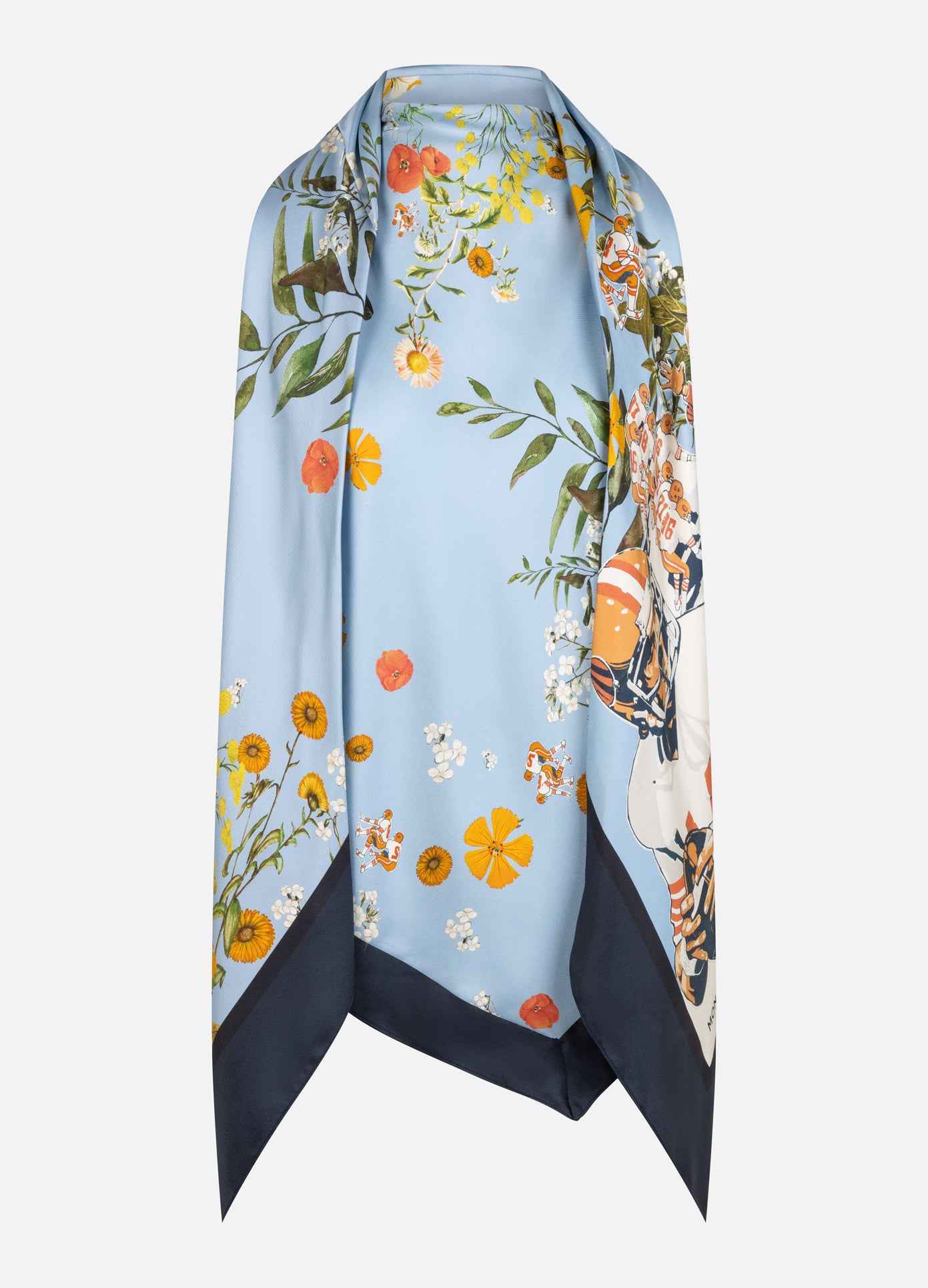 MONSE Printed Scarf Top in blue multi product image