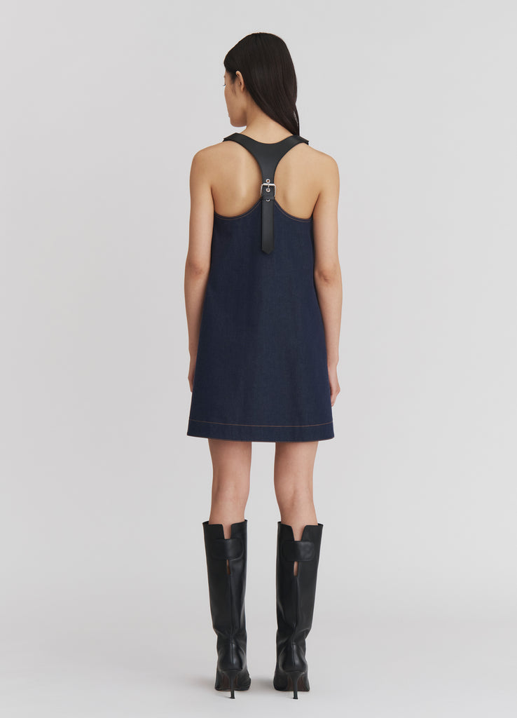 Racerback Boxy Mini Dress in Indigo