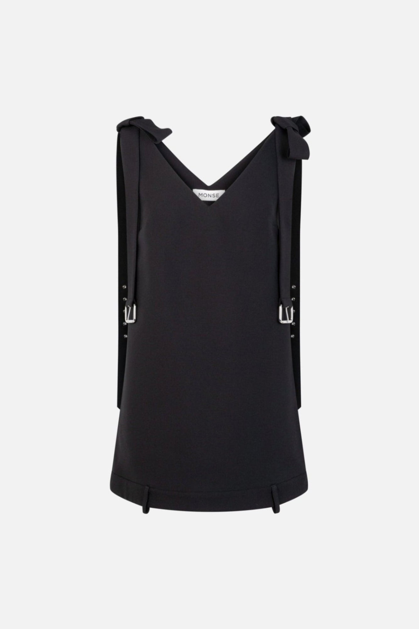 pink dress with black blazer Shoulder Tie Mini Dress in Black – MONSE