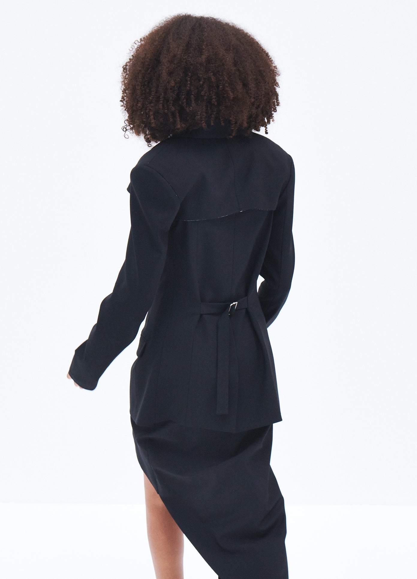 MONSE Slashed Two Piece Blazer in Black on model back view