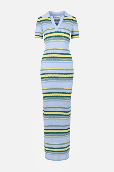 blue dress for baby girl capri maxi dress // blue stripes *zoco exclusive* – shop zoco main image 0