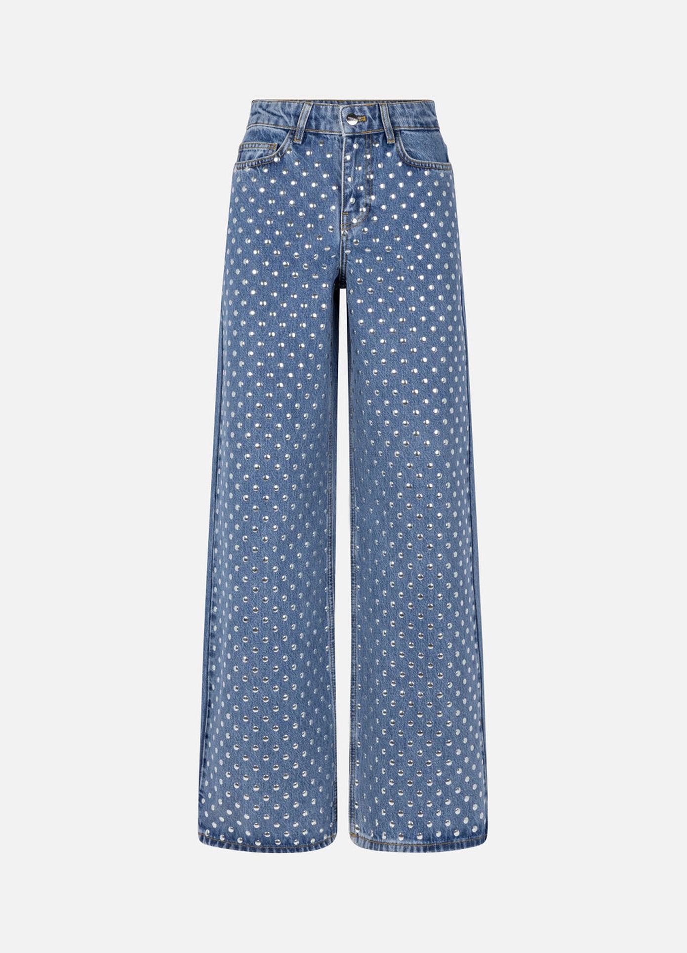 MONSE Studded Denim in Indigo flat front