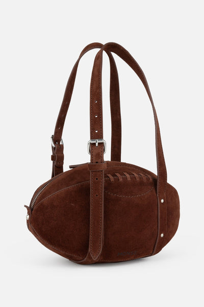 Suede Football Bag in Brown Split Suede – MONSE