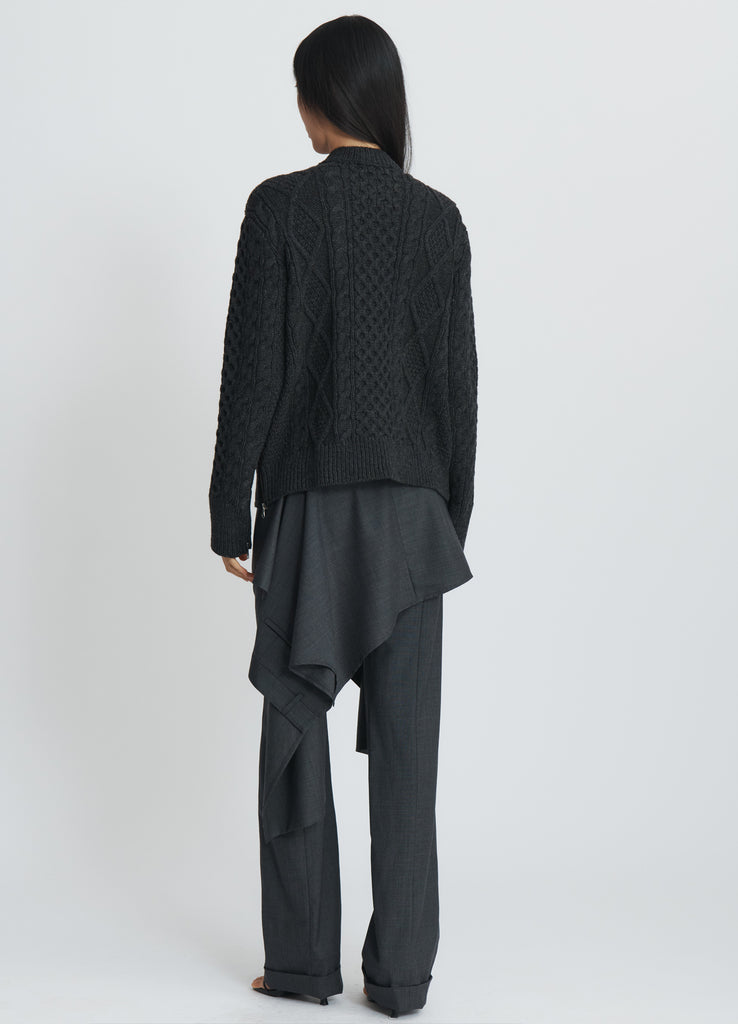 ◆MISEKI SEOUL◆ Draped shirt skirt pants SET CHARCOAL MSK25 Miseki seoul】Layered skirt pants set | OUR BRAND,Miseki