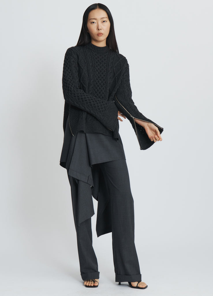 ◆MISEKI SEOUL◆ Draped chiton midi skirt pants SET CHARCOAL MUSINSA | MISEKI SEOUL Draped midi skirt pants SET BLACK