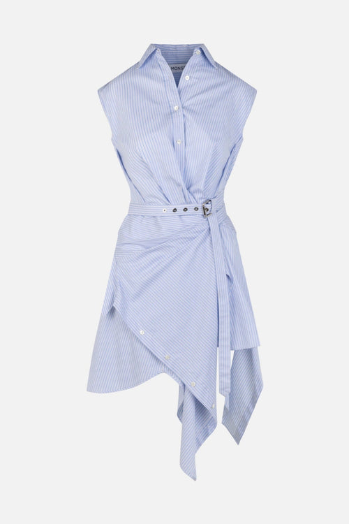 tie wrap dress Tie Wrap Shirt Dress in Blue Multi – MONSE