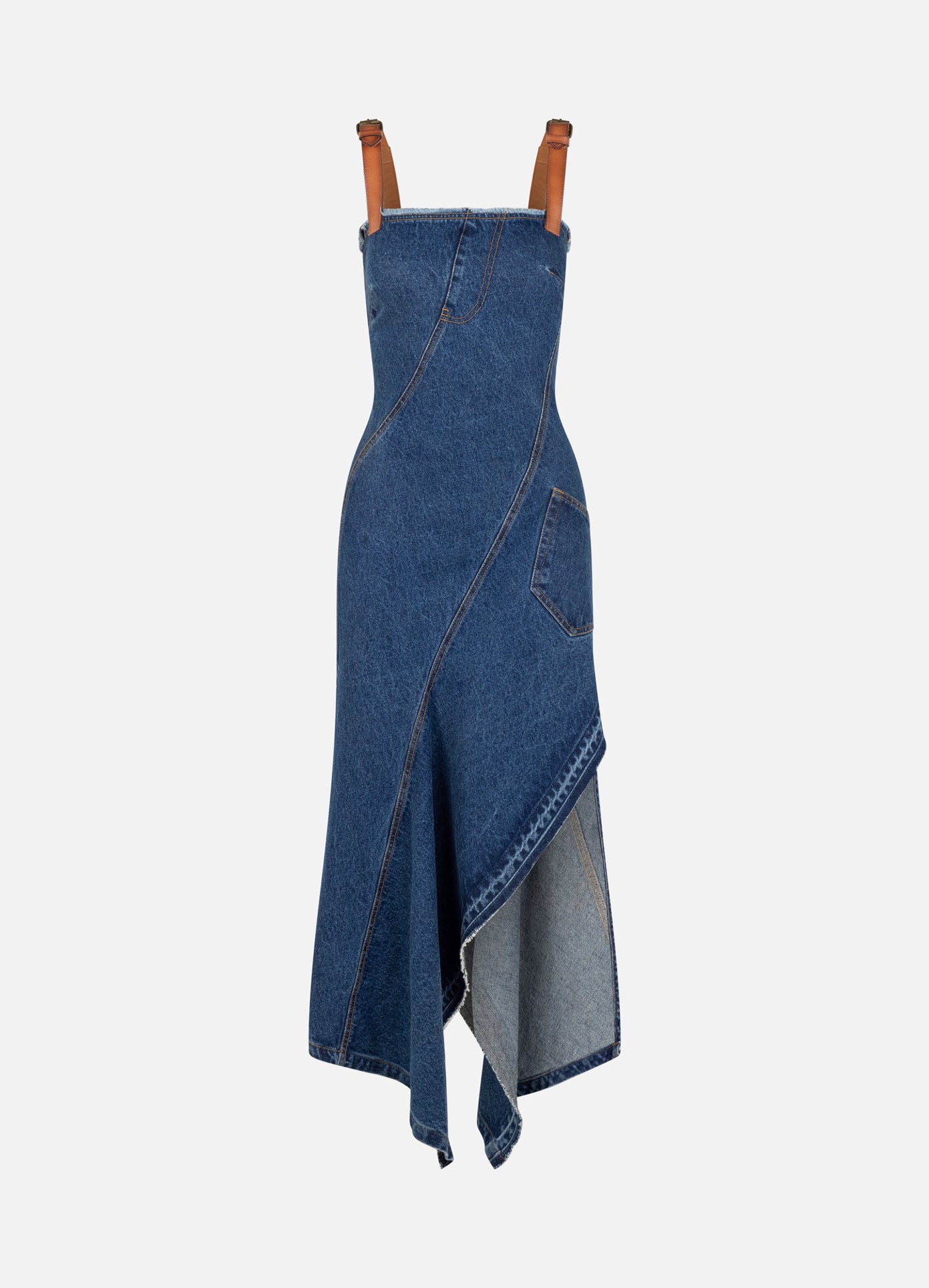 MONSE Twisted Denim Dress in indigo cotton product image