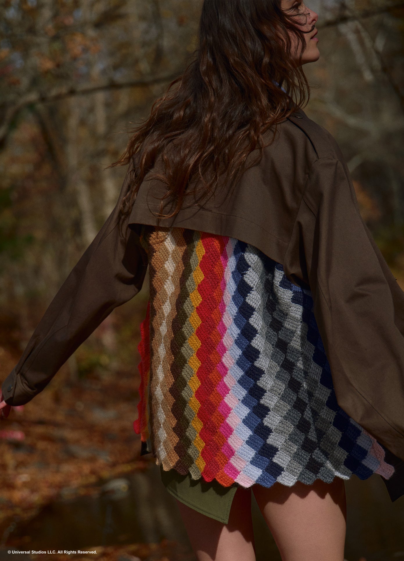 MONSE x Wicked Collaboration The Alchemy Jacket in olive on model back view lifestyle image