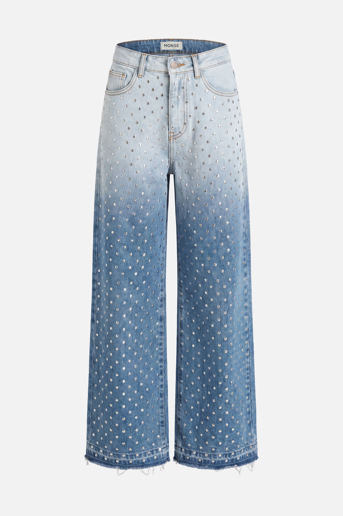 Ombré Bleached Wide Leg Jeans