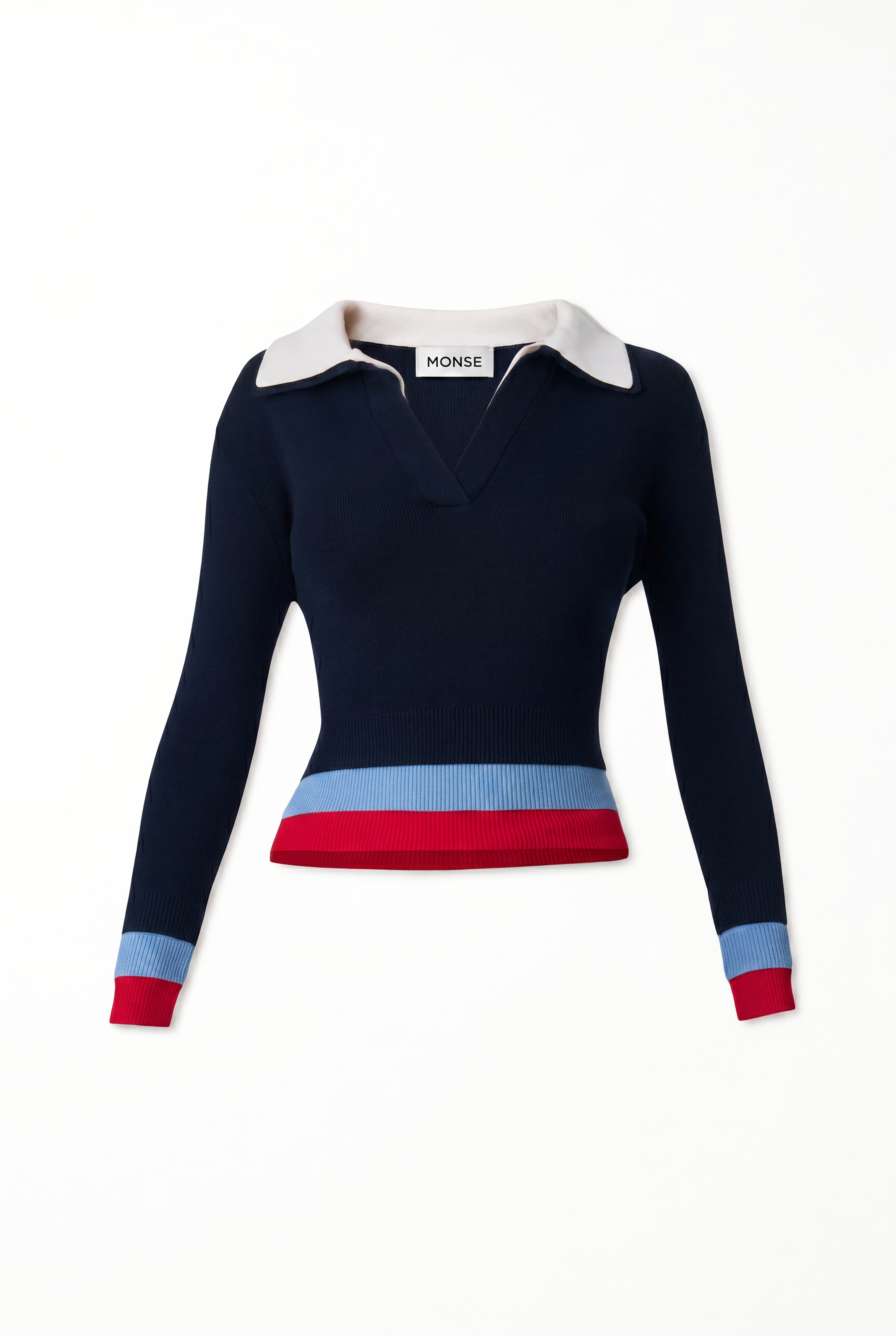 Triple Layer Polo Knit Top