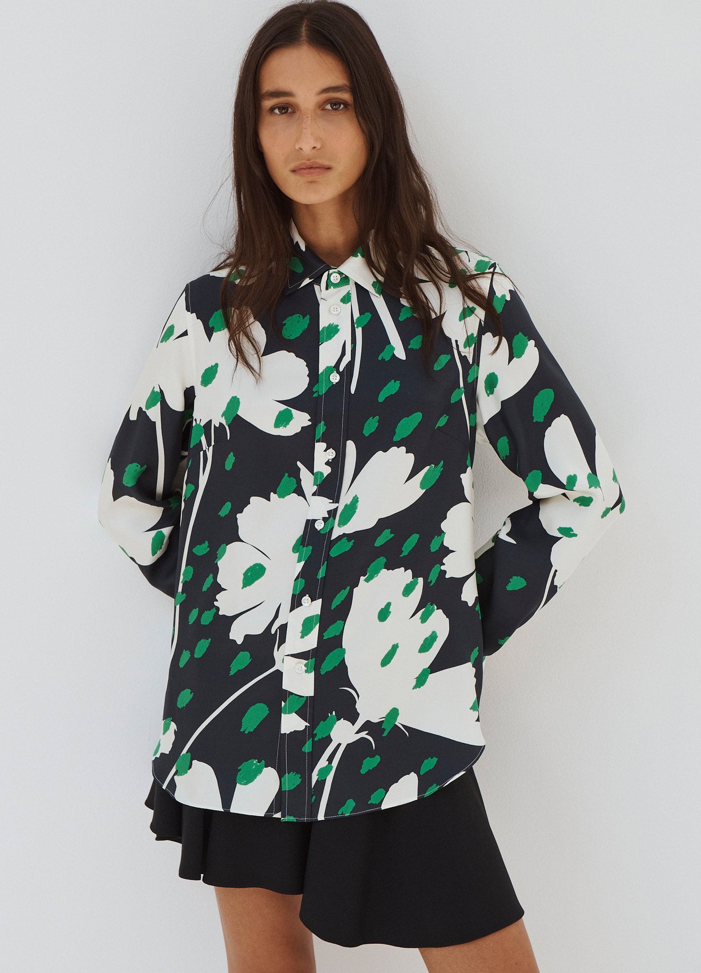 Back Cowl Detail Floral Shirt