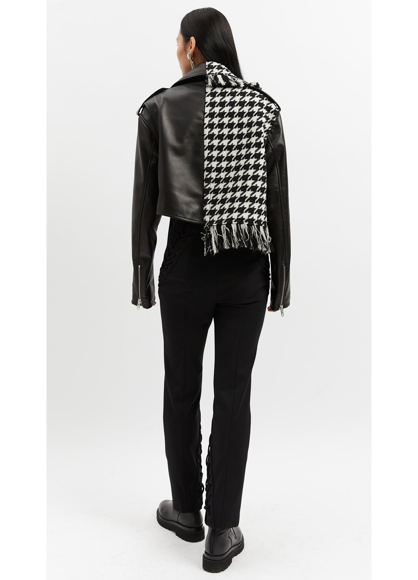 MONSE Laced Trouser in Black on Model Back View